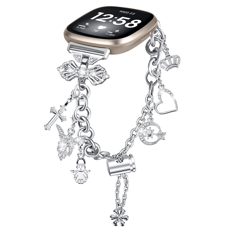 For Fitbit Versa 4 Sense 2 Adjustable Watch Band Decorative Pendant Bracelet DIY Strap For Fitbit Versa 4 Sense 2 Adjustable Watch Band Decorative Pendant Bracelet DIY Strap